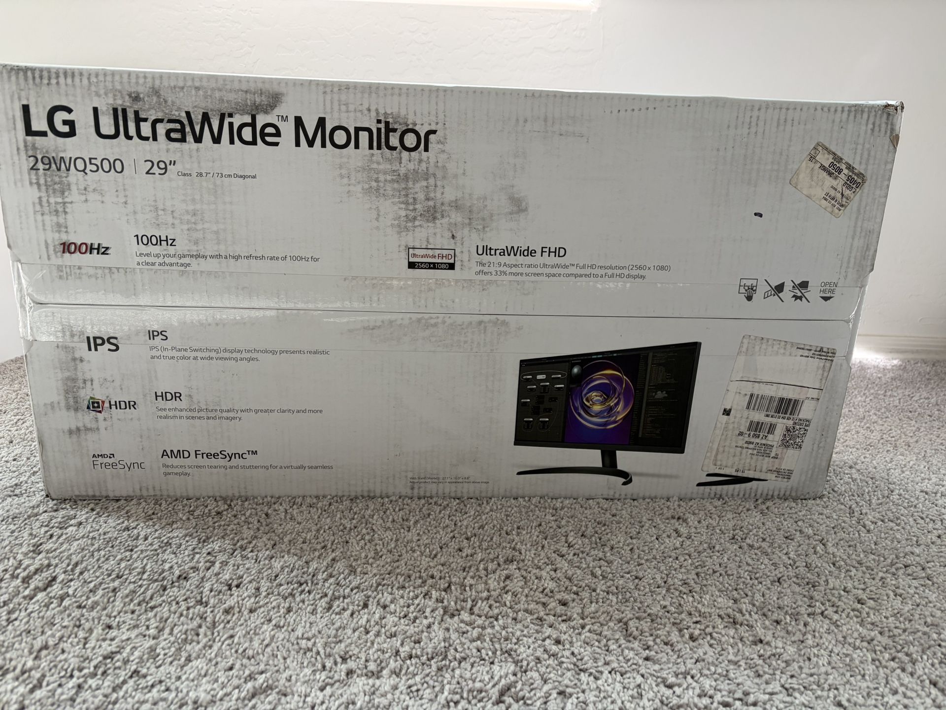 Lg 29” Ultra wide WFHD (2560 x 1080) iPS Disply