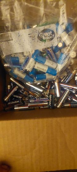 Box Full Of AA Batteries 