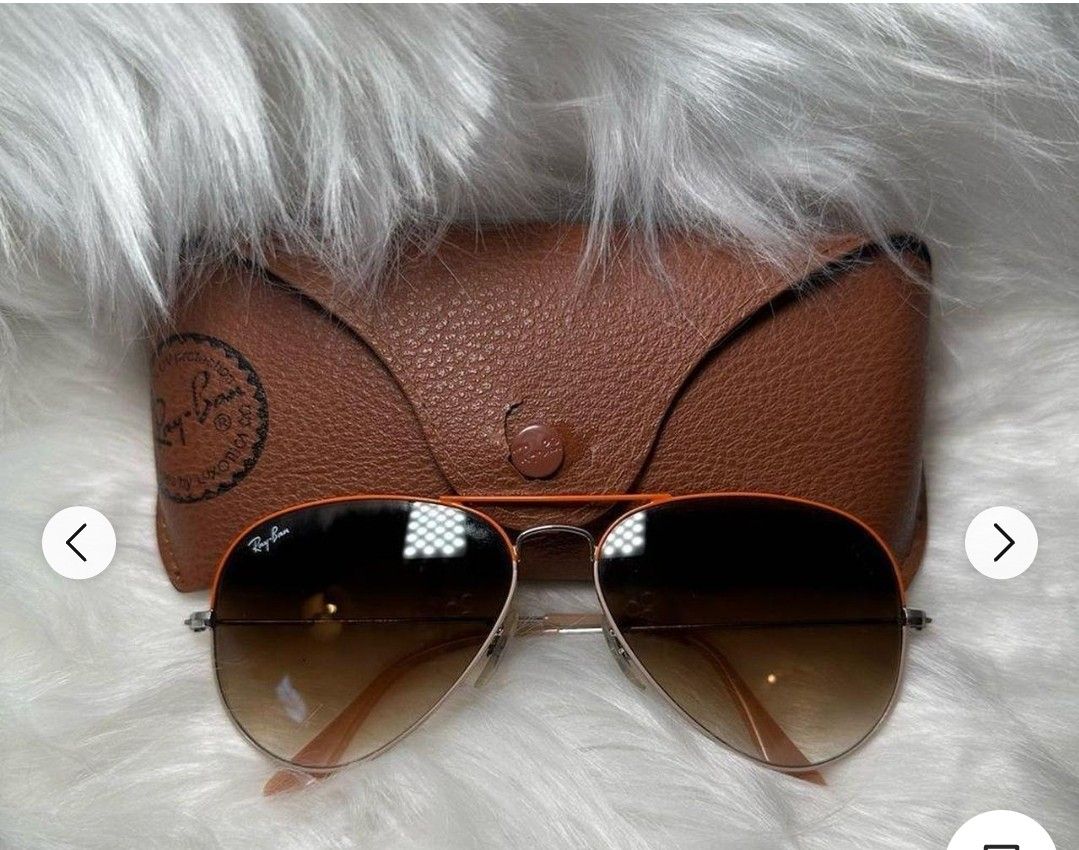 Rayban Aviators Orange And Silver