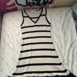 Blue and Cream Striped dress 