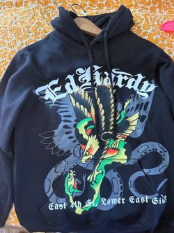Ed Hardy Black Graphic Pullover Hoodie men’s S