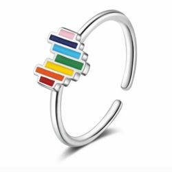 Women's Ring Heart Rainbow Cute Unique Brand New Sz 5-8