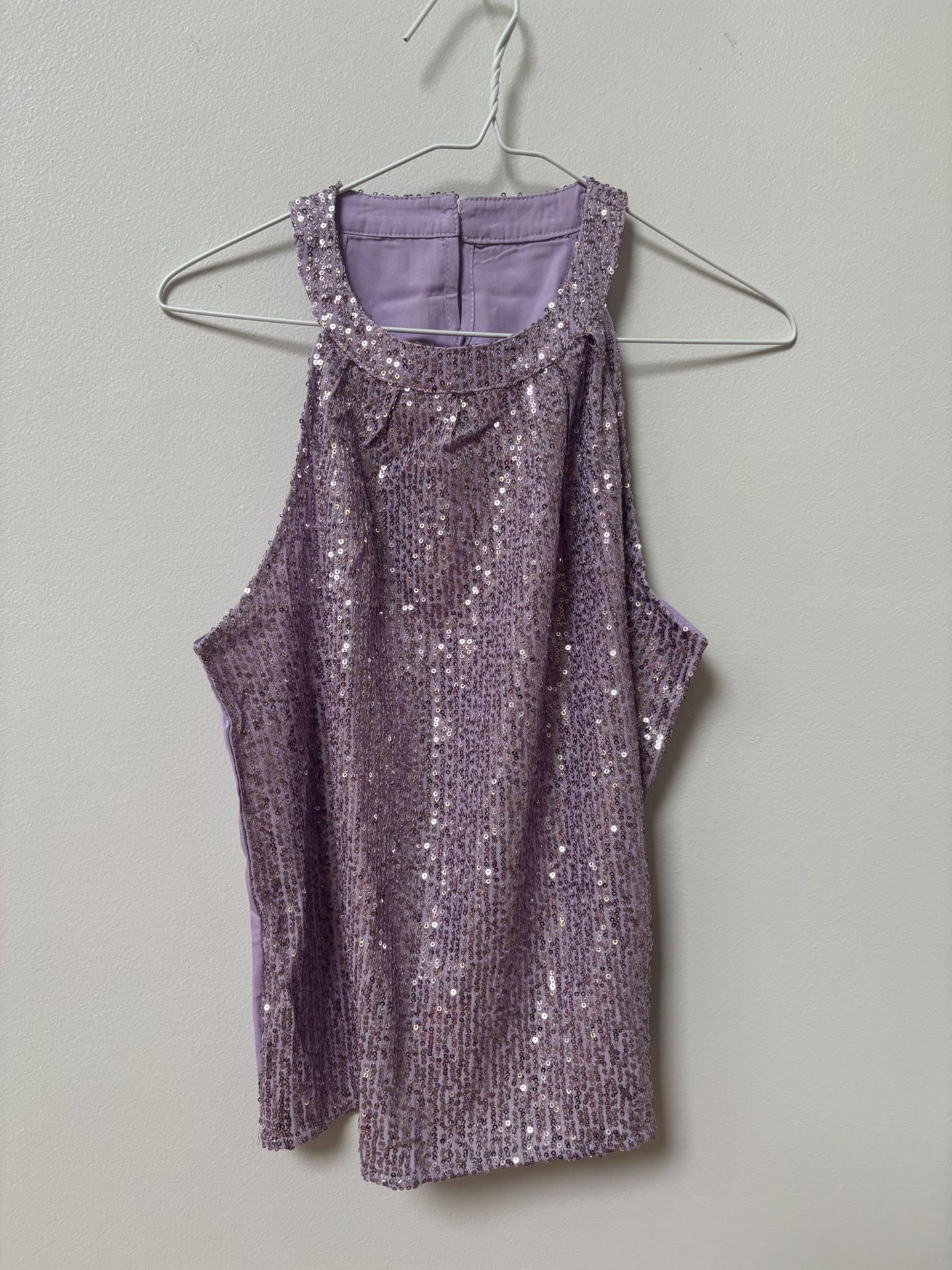 New Sequin Purple Party Top Size Large