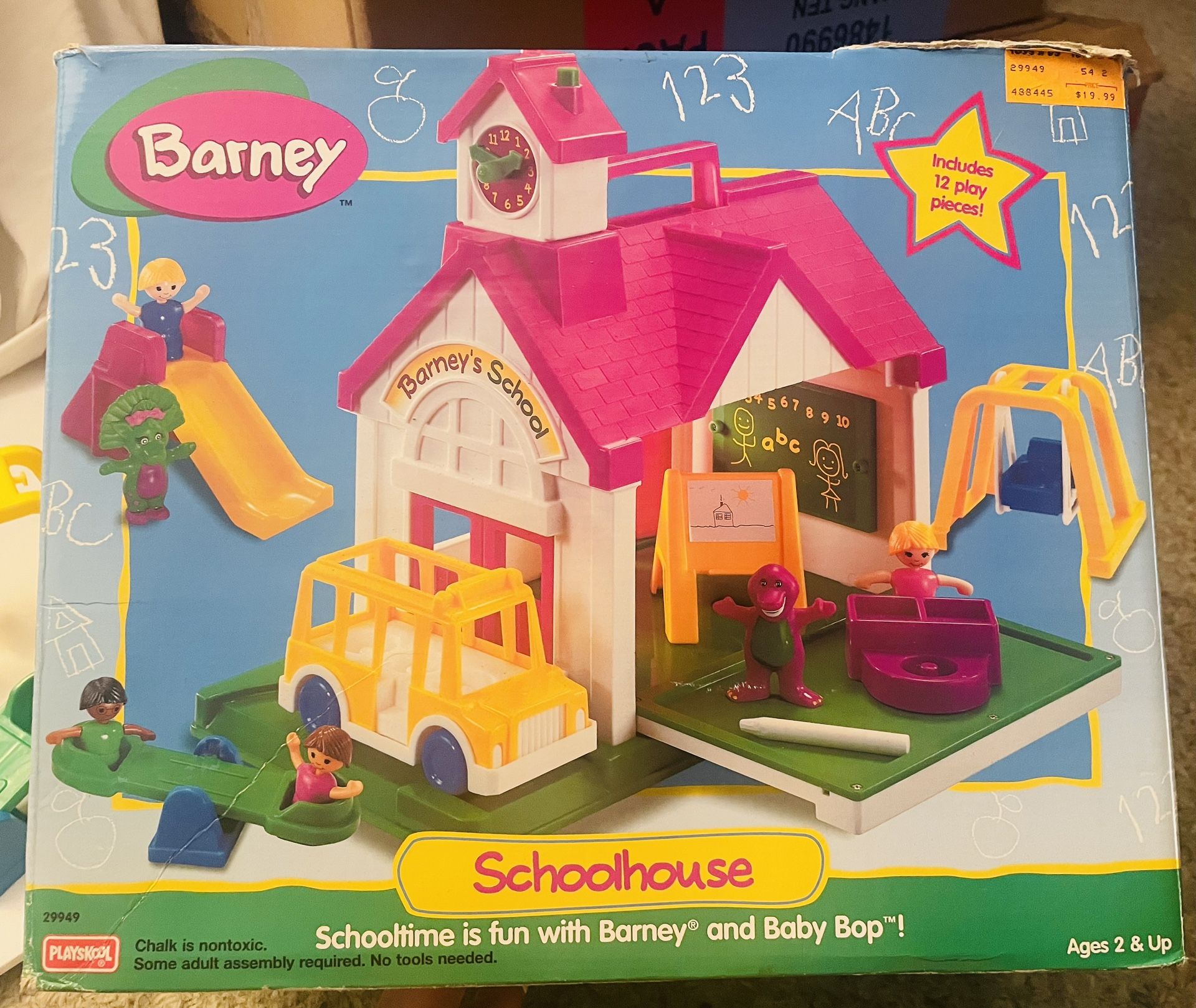 Vintage 1993 Barney School House Play Set