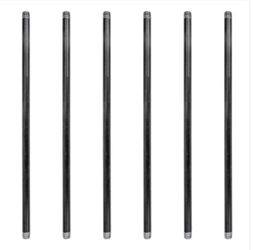 1/2” X 24” Black Industrial Steel Grey Plumbing Pipe (6pack)