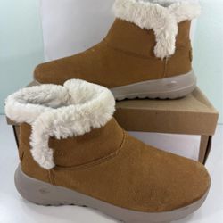 Skechers Goga Mat Gen 5 Air cooled women’s suede Faux Fur Ankle Boots - size 7