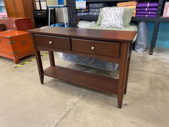 RIVERSIDE Dark Wood 2 Drawer Accent Table