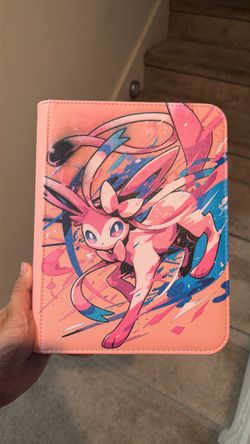 4 Pocket Top Loader Pink Binder featuring Sylveon