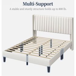 Queen Size Upholstered Platform Bed Frame