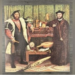 Original Vintage Fine Art Print 1930’s USA Printed HANS HOLBEIN The Ambassadors  German Germany Late Gothic School Antique Collectible