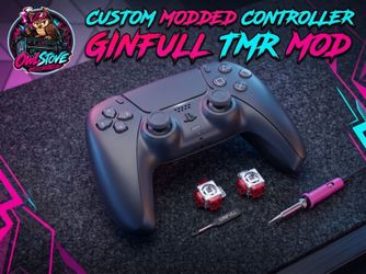 PS5 DualSense Controller (Midnight Black) – Ginfull DS13 Max TMR Anti-Drift Joysticks
