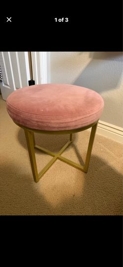 Blush Fabric Low-Profile/Foot Stool