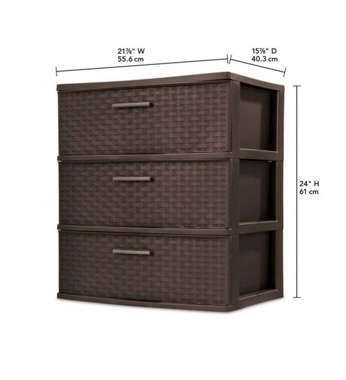 Sterilite Dresser 3-Drawer Shelf Storage Tower