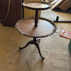  Vintage Antique Two Tier Table