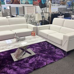 White Sofa& Loveseat Set For Sale ( Available In Multiple Colors) 40% Off