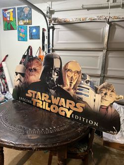 Star Wars cardboard cutout promo poster