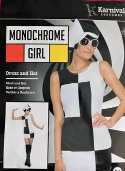 Halloween/ NEW Karnival Monochrome Girl Costume Sz XS Bodycon Style