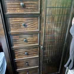 Bobs Furniture Hudson Pecan 8 Drawer Wardrobe Dresser