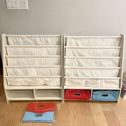 [New] SEIRIONE Kids Book Rack, Bookshelf,  2 Storage Boxes, Organizer Shelves