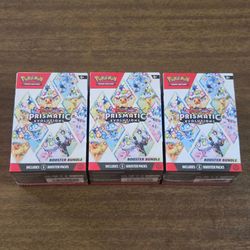 Pokemon Cards Scarlet and Violet Prismatic Evolutions 3 Booster Bundles