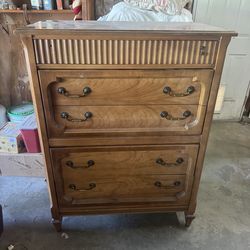 Solid Wood Bedroom Dresser Set (2 Pieces) – Honey Oak