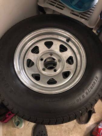 ST205/74R14 radial trailer tire with galvanized rims 5x4.5