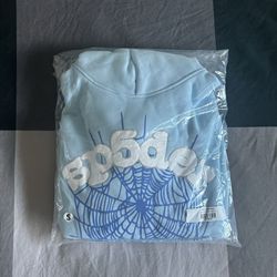 sky blue sp5der hoodie