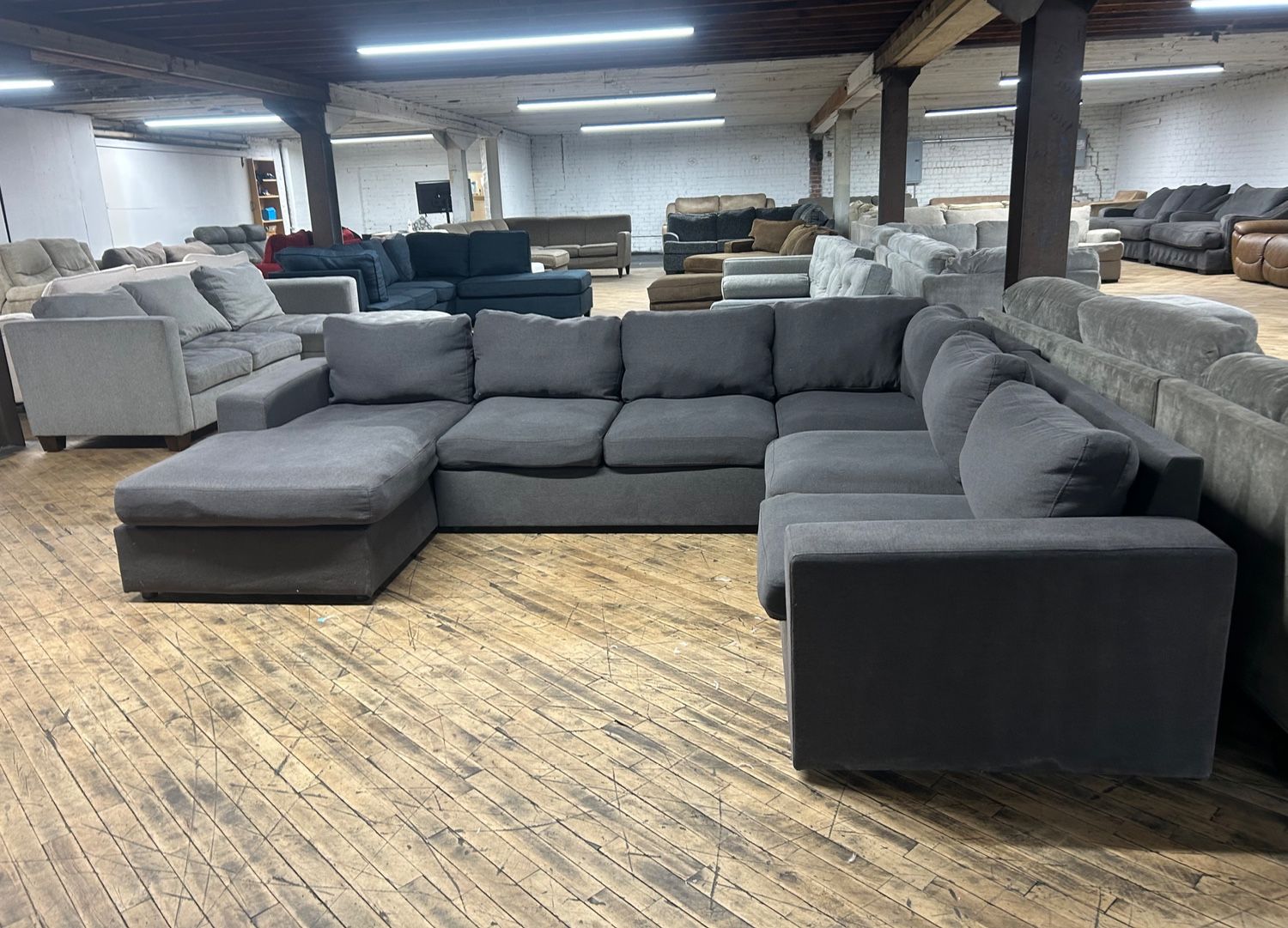 Delivery Available gray U shape sectional couch