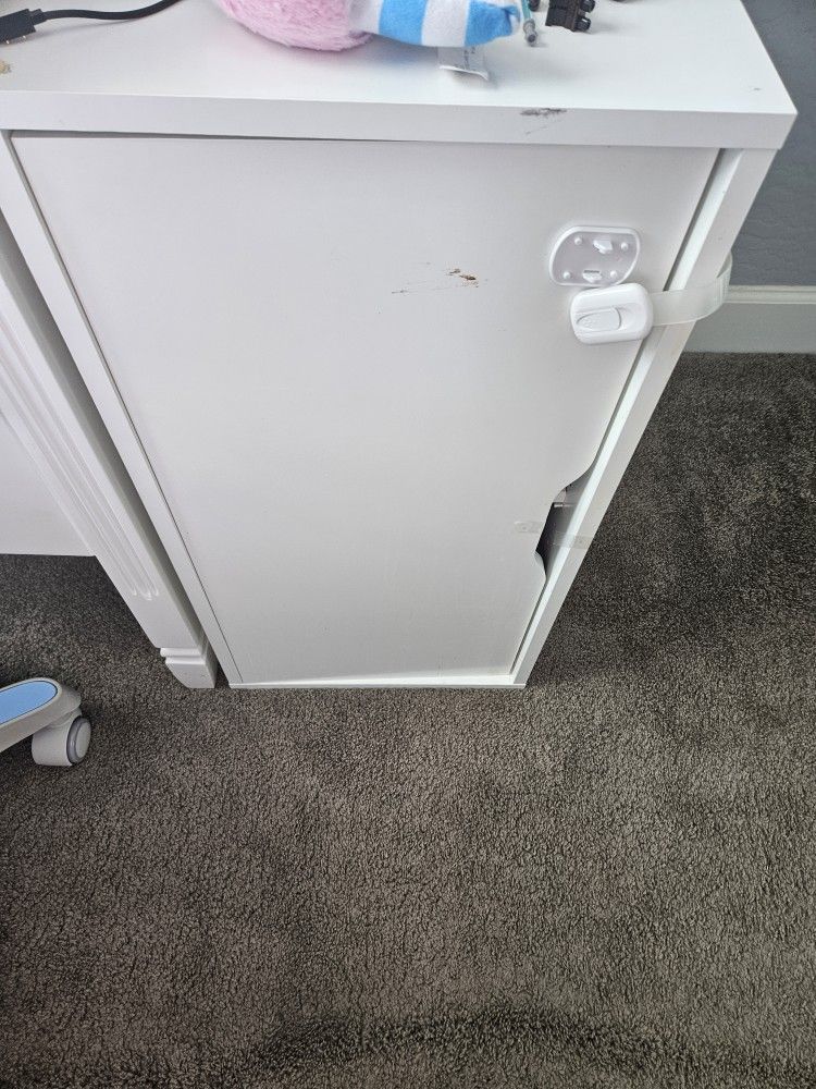 Ikea white  end table with 2 shelf