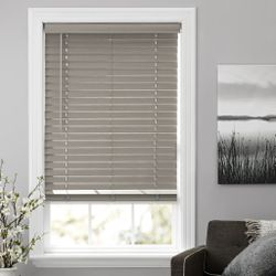 Better Homes & Gardens 2" Cordless Faux Wood Horizontal Blinds, Rustic Gray, 29" W x 64" L