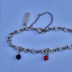 James Avery Sterling Silver Twist Charm Bracelet with 2 bead charms