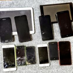 Lot Of Phones And Tablets, 13 Total