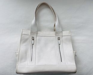 Michael Kors White Leather Satchel / Tote Hand Bag