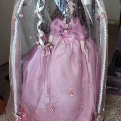Porcelain Collector Doll in Pink Gown - In Display Wrap - New