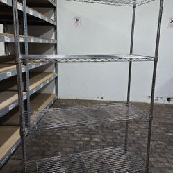 Chrome Storage Racks and Shelving - 48" L x 20" W x 72" H Heavy Steel Material Pantry Shelves 