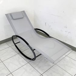 (New) $45 Outdoor Zero Gravity Rocking Chair for Patio Pool Garden All-Weather with Pillow