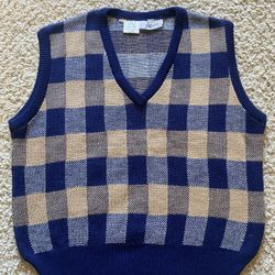 Bullocks Sweater Vest Made In Italy Medium VTG Acrylic Wool Great Quality