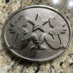 Silver Star Trucker Naked Girls Belt Buckle Vintage, Excellent Condition