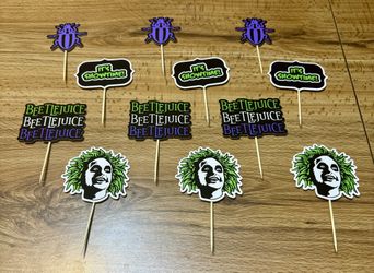 Beetlejuice Birthday Cupcake Toppers