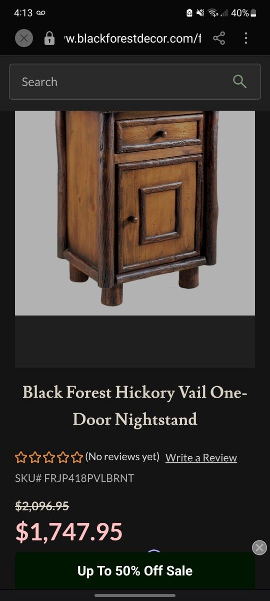 Black Forest Hickory Vail One Door Night stand