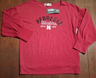 New Womens Size Medium Nebraska Huskers Women's Crewneck Sweatshirt