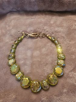 Rare J Crew Green Jumbo Brulee Necklace