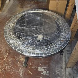 Round Mosaic Tile Fire Pit