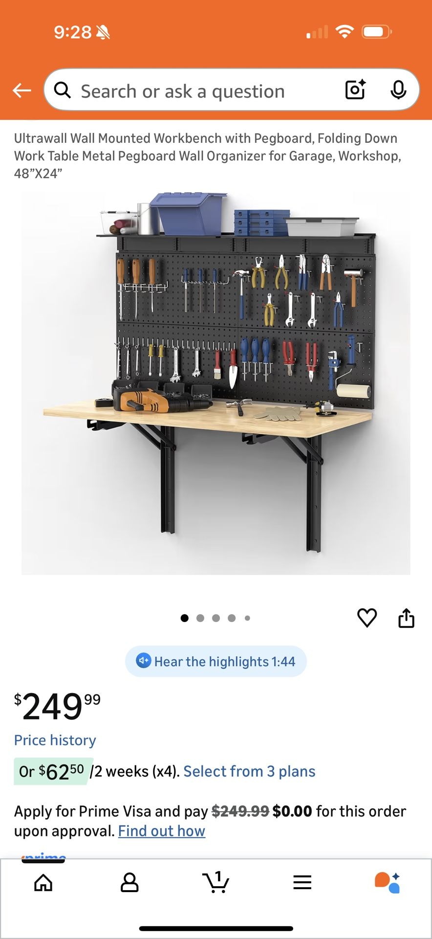 Ultra Wall mounted Workbench