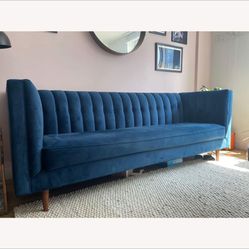 Blue Velvet Sofa Free Delivery 