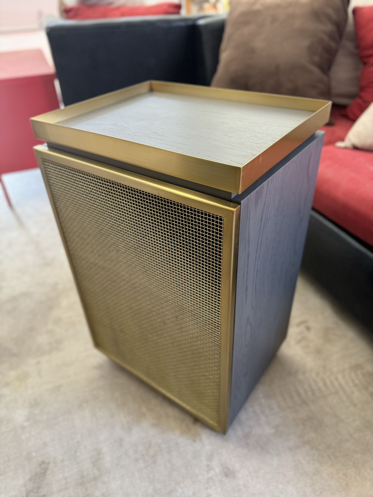 CB2 VUUE Trace Cabinet | Brass End Table w Storage | like new