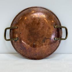 Old Vintage Handmade Copper Cooking Vessel /Kadhai / Wok / Frying Pan Cookware