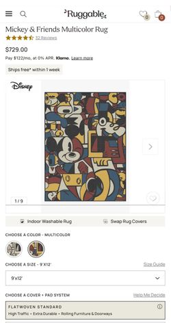 9x12 Disney Mickey and Friends Ruggable