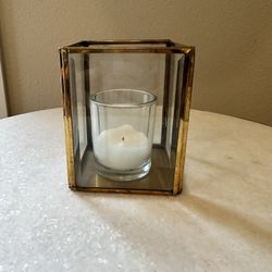 Brass and Glass Tealight Candle Holder