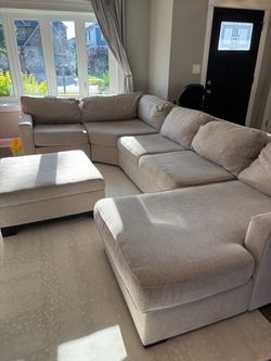 Radley couch with storage ottoman